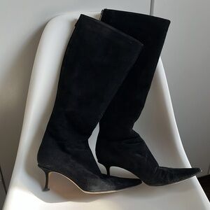 Jimmy Choo Suede Pointed Toe Tall Boots